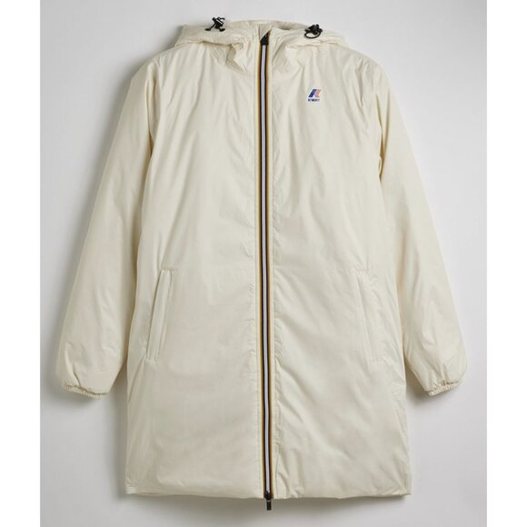 NEW K-way eiffel orsetto fleece lined hooded windbreaker white jacket - Picture 3 of 4